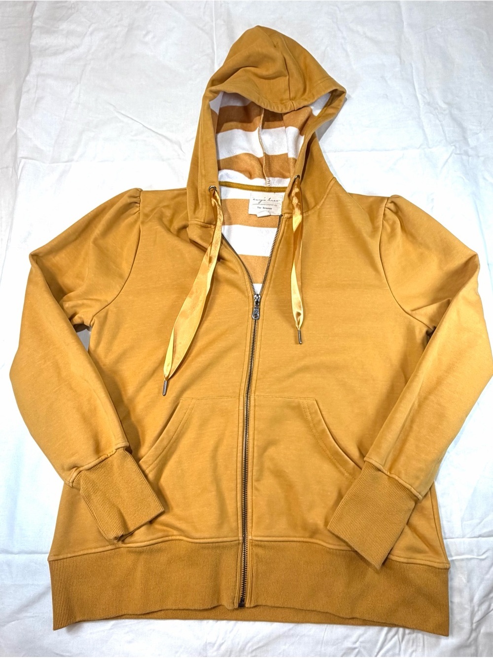 evy's tree Mustard Zip-Up Hooded Bomber sweater The Brianna